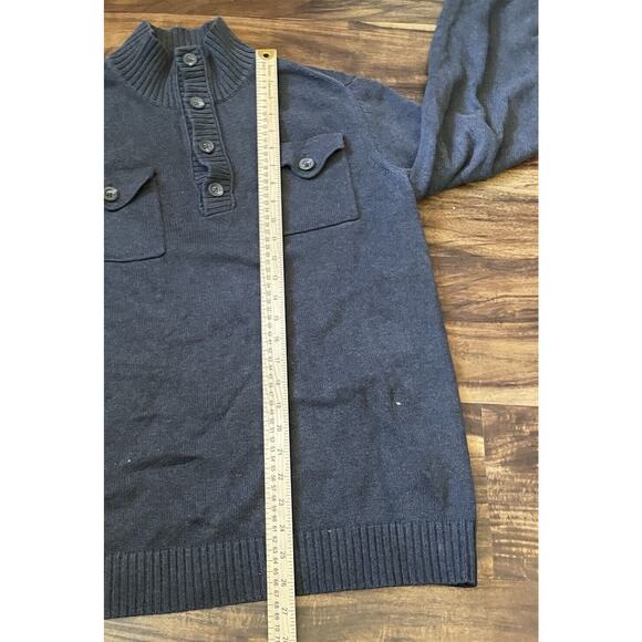 Banana Republic pullover mens sweater adult M chest button Gray - Picture 3 of 8